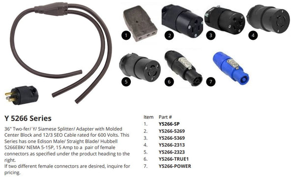 2-FER - L5-20 Twist Lock Male HBL to 2 Twist Lock F.  - Y2321-2313