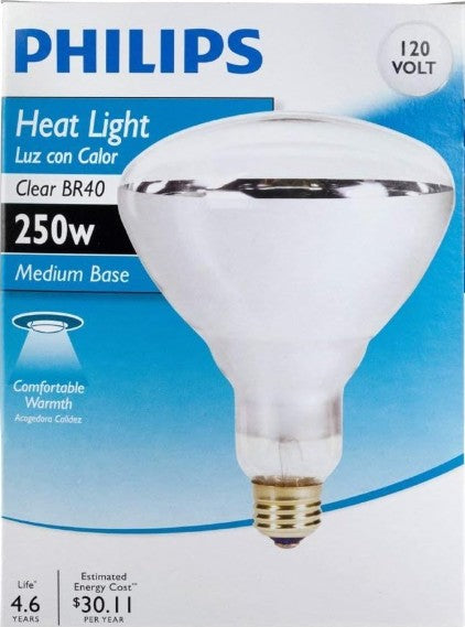 250BR40/1 HEAT LAMP 4/BOX PHILIPS 41674-3  