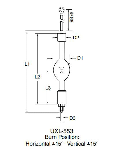 UXL-553, Xe 550W Ushio 5000368 5000357 XM450HV/R ASL