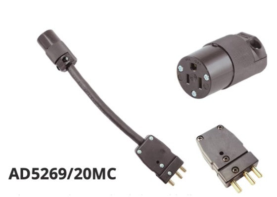 5-15R 15A Edison (F) to Stage Pin 20A (M) -  01 ft - AD-5269/20MC