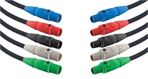 Feeder CABLES 75 ft 2/0 - SET of 5 - w/ F & M HBL300 Black, Blue, Red, White, Green X75-2/0CAMS5