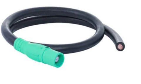 Feeder Cable PIGTAIL  05' - 4/0 cable - Male to BLUNT GREEN - X05-4/0CAM-GN-M