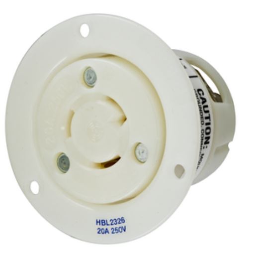 L6-20 FLANGED OUTLET White HUBBELL - HBL2326