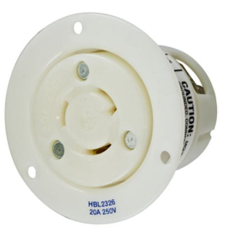 L6-20 FLANGED OUTLET White HUBBELL HBL2326