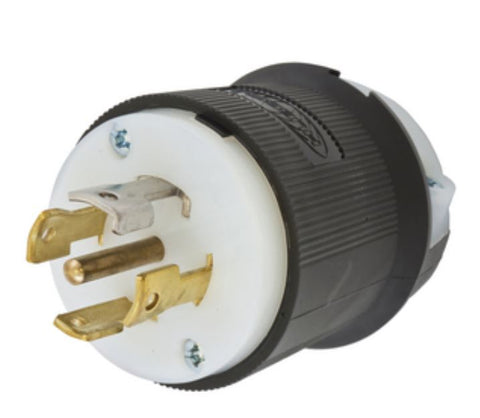 HBL2811 HUBBELL L21-30 MALE PLUG Locking Devices, Twist-Lock®, Industrial, Male Plug, 30A 3-Phase 120/208V AC, 4-Pole 5-Wire Grounding, L21-30P, Screw Terminal, Black and White