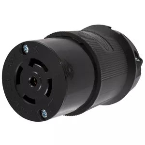 L21-30R Twist Lock (F) Connector Body 30A 3Ph Wye 120/208V AC - Black - HBL2813STBK