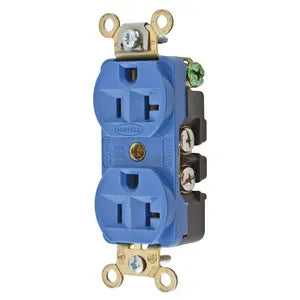 5-20R Receptacle, Duplex 20A 125V - BLUE - HUBBELL HBL5352BL