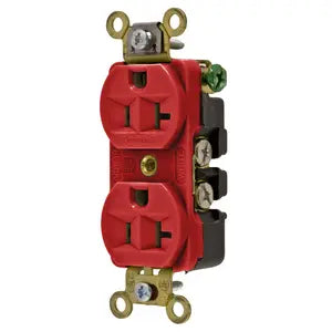 5-20R Receptacle, Duplex 20A 125V - RED - HUBBELL HBL5352R