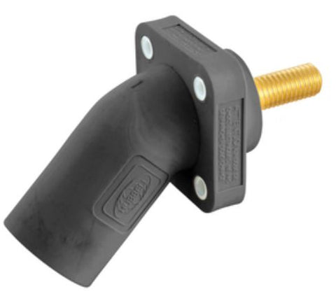 Single Pole 300/400A Series, Inlet, Angled, T Stud, BLACK HUBBELL - HBLMRASBK