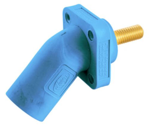 Single Pole 300/400A Series, Inlet, Angled, T Stud, BLUE HUBBELL - HBLMRASBL