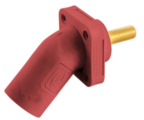 Single Pole 300/400A Series, Inlet, Angled, Threaded Stud, RED HUBBELL - HBLMRASR