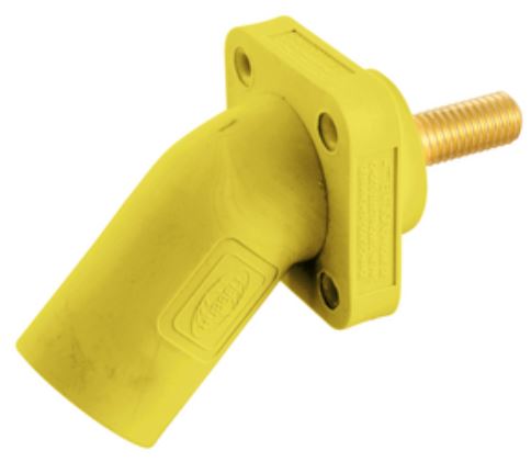 Single Pole 300/400A Series, Inlet, Angled, Threaded Stud, YELLOW HUBBELL - HBLMRASY