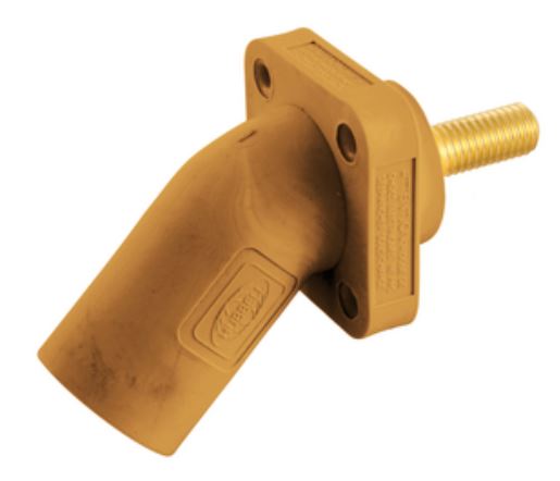 Single Pole 300/400A Series, Inlet, Angled, Threaded Stud, ORANGE HUBBELL - HBLMRASO