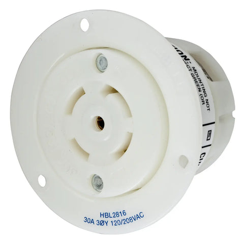 L21-30R FLANGED Receptacle - HUBBELL HBL2816