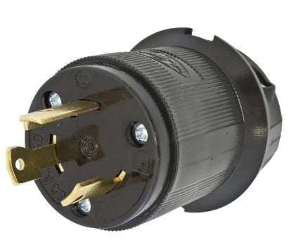 L6-30P Male Plug NEMA Locking TL 250V - BLK - HUBBELL HBL2621BK