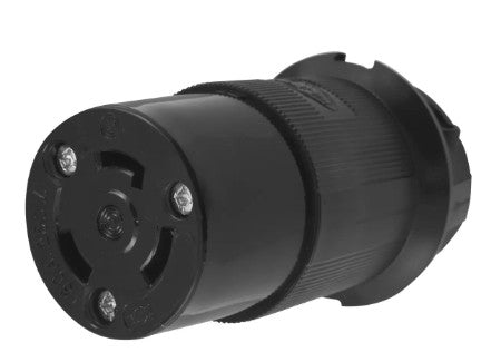 L6-30R Female connector 30A 250V AC 2P 3W BLACK HUBBELL HBL2623BK