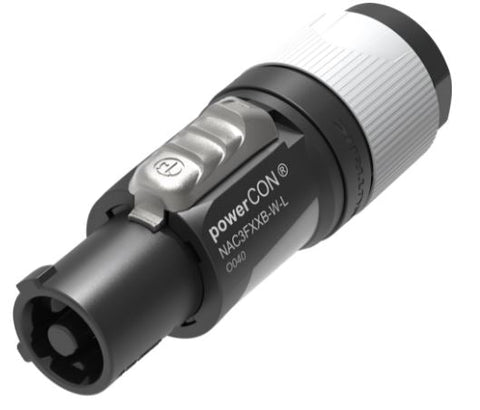 NAC3FXXB-W-L powerCON GREY Male Cable connector 10-16MM - NEUTRIK