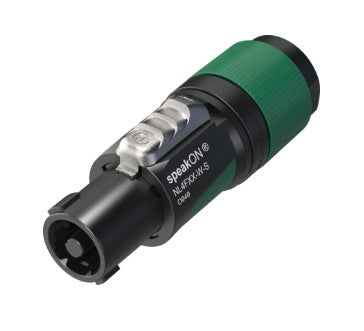 NL4FXX-W-S Cable end speakON® XX 4 pole - green - NEITRIK