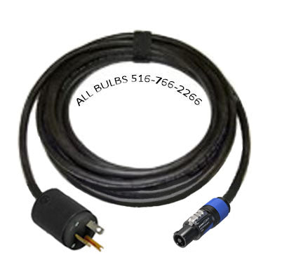 5-20P EDISON M to PowerCON-L BLUE SO12 ADAPTER - 3' to 100' ft