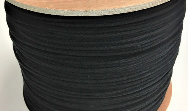 Tie Line 1/8" BLACK #4 UnGLAZED - 3000 ft - TL-3000-blk-unglazed