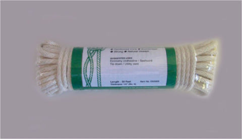 Sash Cord WHITE 100' 1/4 #8 Cotton Theatrical Cord CGS810 SSB080-0102-4242