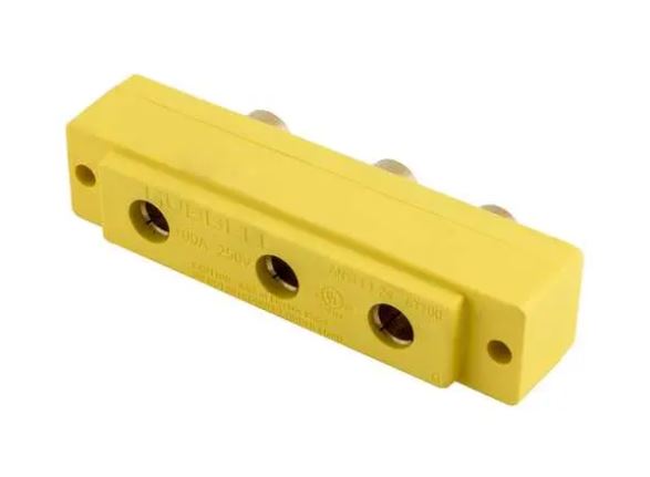 100A 250V F PANEL MOUNT STAGE PIN YELLOW - RING TERM - HUBBELL - HBL106SPFRRT