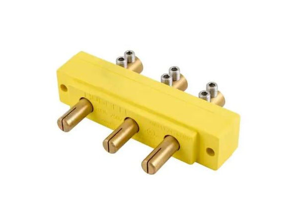 100A 250V M PANEL MOUNT MALE STAGE PIN YELLOW - HUBBELL - HBL106SPMR