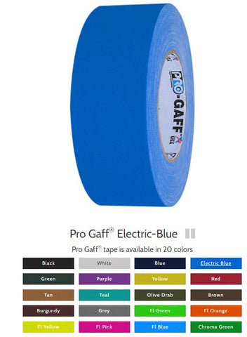Pro Gaff 2x55yds ELECTRIC BLUE Cloth Tape 001upcg255MELEBLU