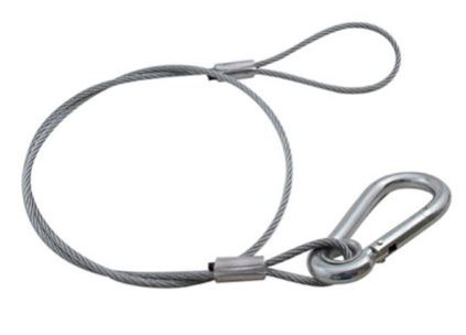 SC Safety Cables Silver 30" - 1/4" Spring Hook - Galv. Restraint 39350-30 SC Safety Cables Silver 30" Galv. Ltg Restraint Cable 39312-30