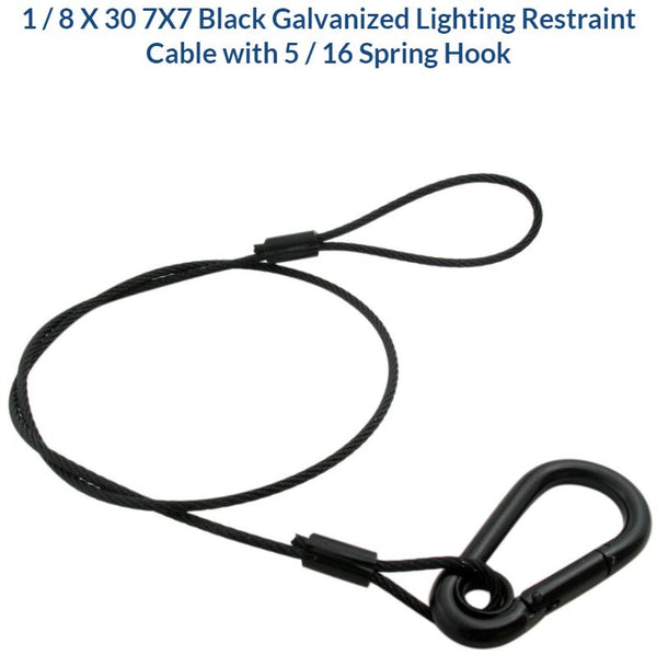 SCB Safety Cables Black 30" Galv. Ltg Restraint Cable 39312-30B