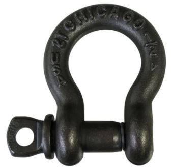 1/2 Load Rated Screw Pin Anchor Shackle, Black Oxide - USA THSPA500BL
